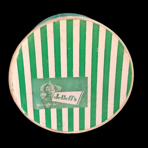 Vintage Jelleff's Washington, DC Cardboard Hat Green & Cream Box - Picture 9 of 11
